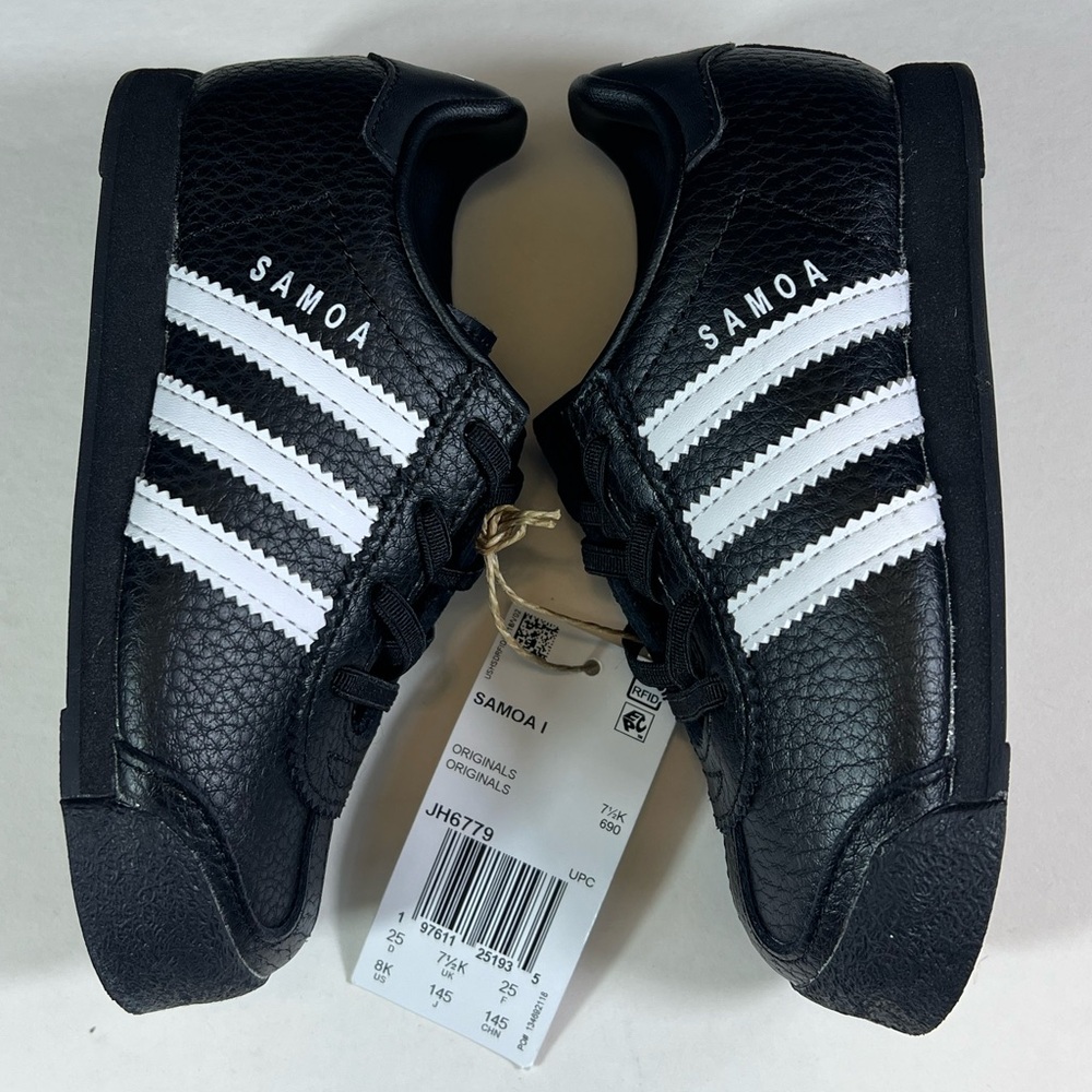 🆕Adidas Kids Samoa sneakers in Black & White – Size 8K New in Box + Extra Laces - Picture 7 of 15